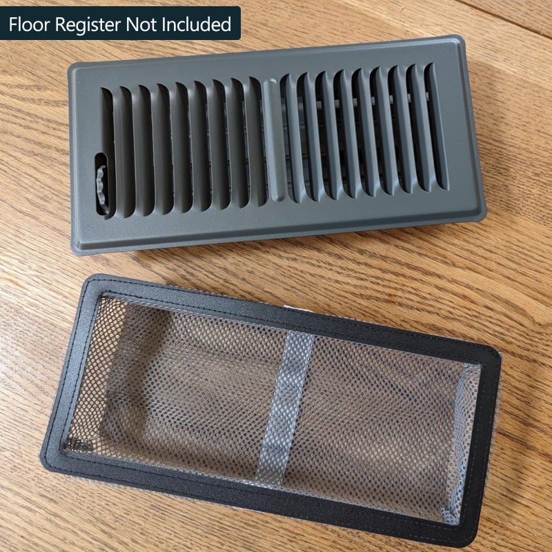 HG Power 6 Pack Floor Register Cover Trap, HG Power 4 x 10 Inch Floor Vent Screen Net, Nylon Fabric Mesh Air Vent Filter for Home Floor, Catches Coins, Toys, Snacks, Pet Hair, Pet Food - Image 2